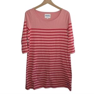 Johnnie B | Girls Red & Pink Striped Cotton 3/4 Sleeve T-shirt Dress Size XL